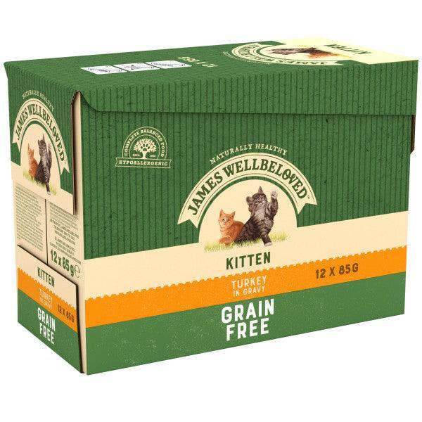 James Wellbeloved Kitten Turkey in Gravy Pouches 12 x 85g | Luxury Home Accessories | Heulog Glow