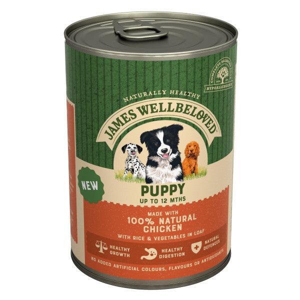 James Wellbeloved Puppy Chicken Loaf Tin 12x400g | Luxury Home Accessories | Heulog Glow