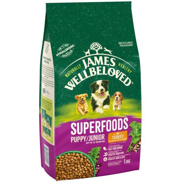 James Wellbeloved Puppy/Junior Superfoods Turkey | Luxury Home Accessories | Heulog Glow