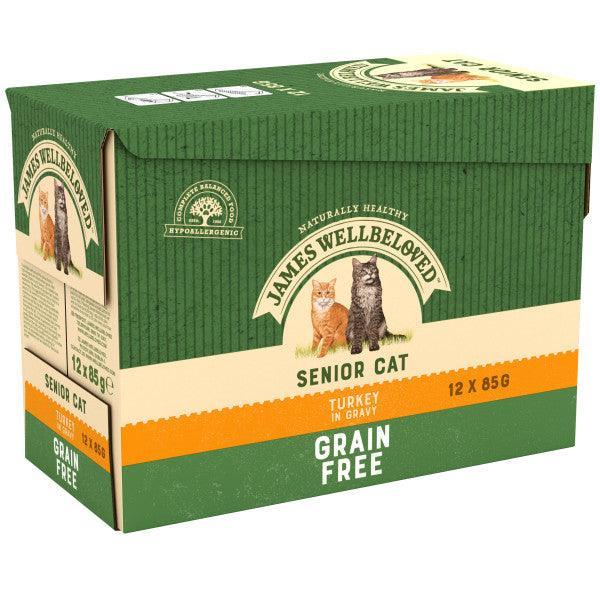 James Wellbeloved Senior Cat Turkey in Gravy Pouches 12 x 85g | Luxury Home Accessories | Heulog Glow