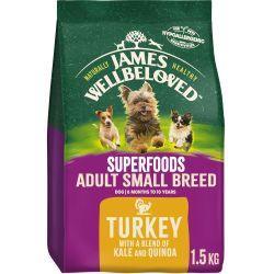 James Wellbeloved Superfoods Adult Small Breed Dry Dog Food Turkey with Kale & Quinoa, 1.5kg | Luxury Home Accessories | Heulog Glow