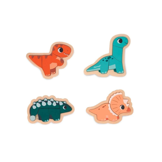 Janod 4 Progressive Puzzles Dino | Luxury Home Accessories | Heulog Glow