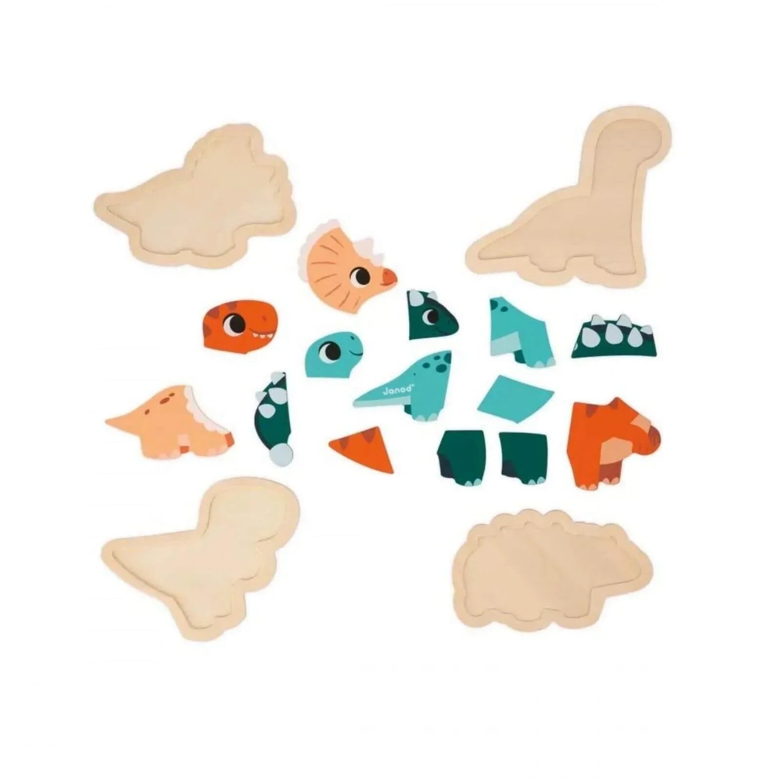 Janod 4 Progressive Puzzles Dino | Luxury Home Accessories | Heulog Glow
