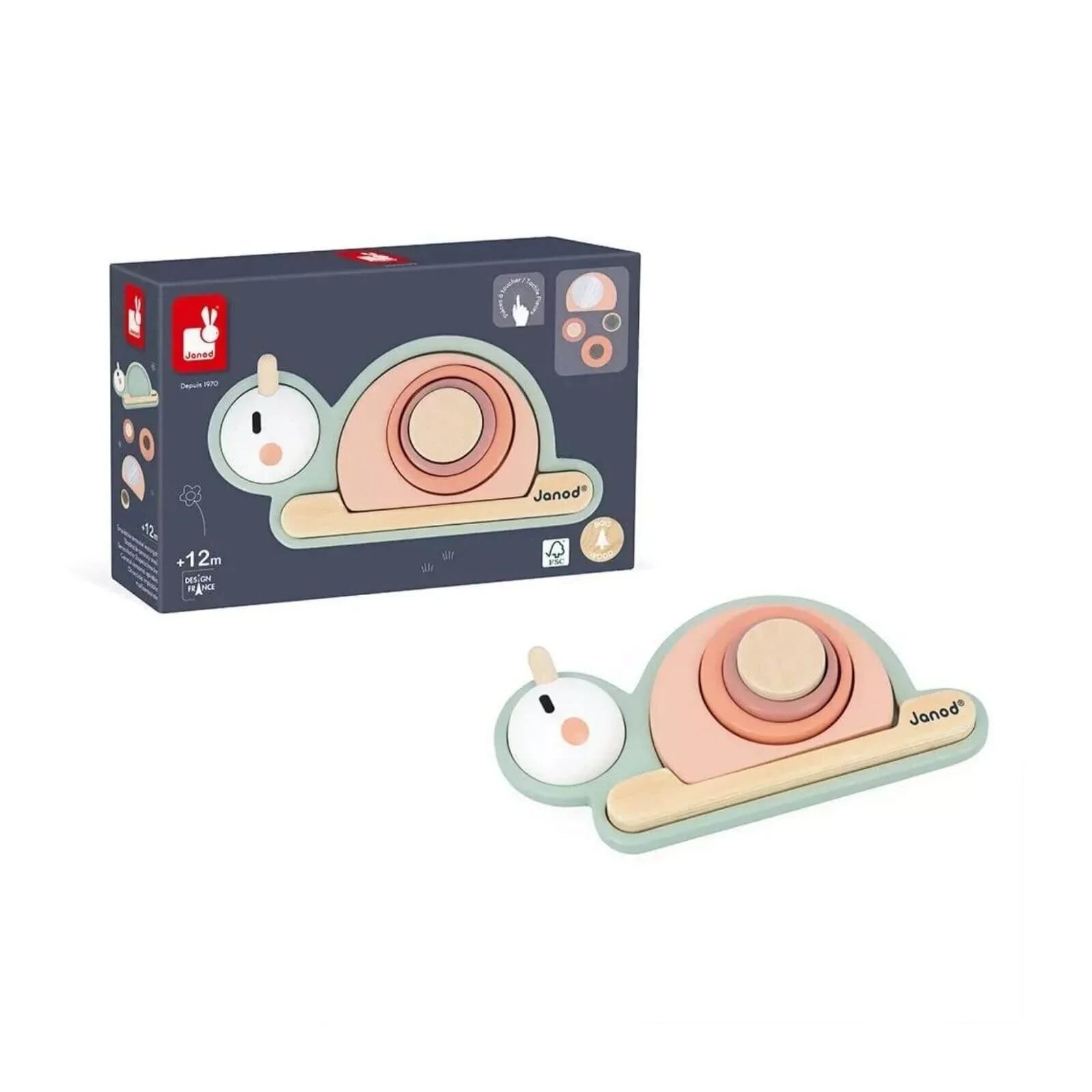 Janod Stackable Sensory Snail Sweet Cocoon | Luxury Home Accessories | Heulog Glow