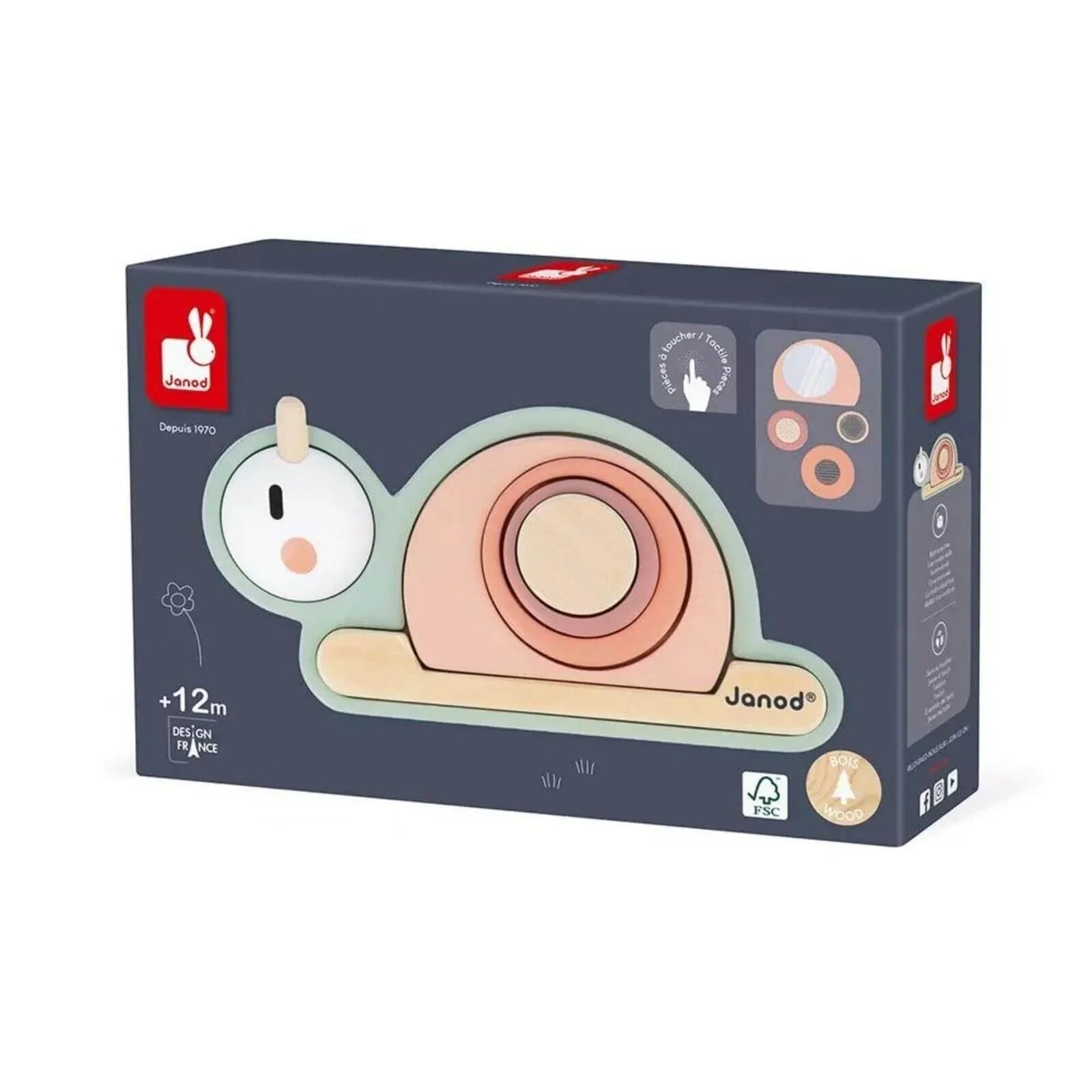 Janod Stackable Sensory Snail Sweet Cocoon | Luxury Home Accessories | Heulog Glow