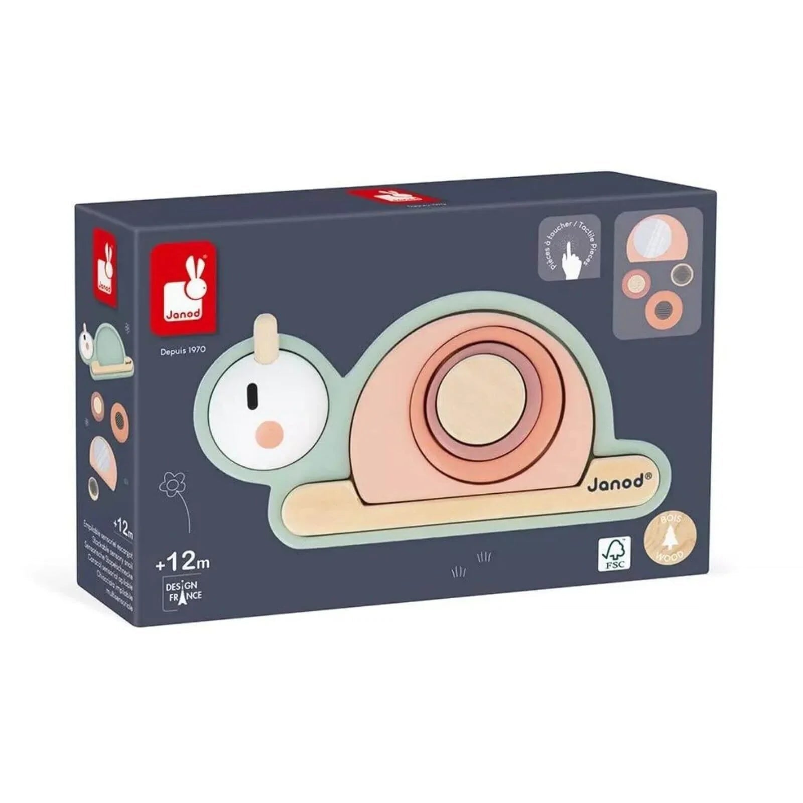 Janod Stackable Sensory Snail Sweet Cocoon | Luxury Home Accessories | Heulog Glow