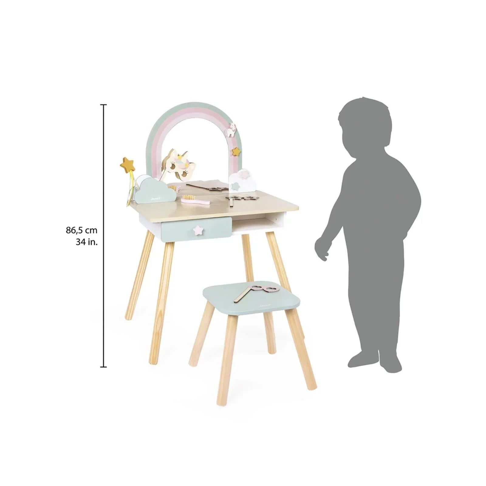 Janod Wooden Dressing Table - Unicorn | Luxury Home Accessories | Heulog Glow