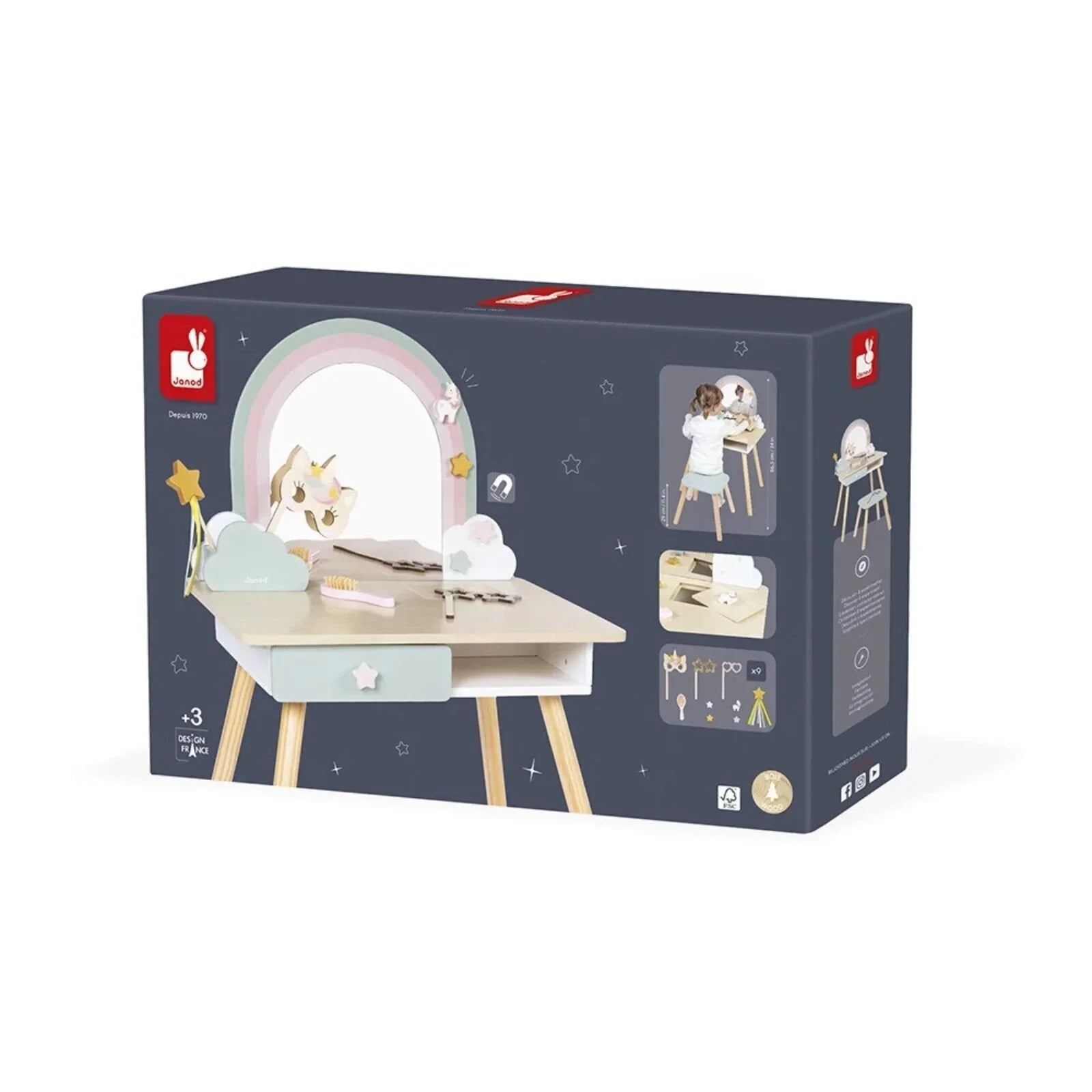 Janod Wooden Dressing Table - Unicorn | Luxury Home Accessories | Heulog Glow