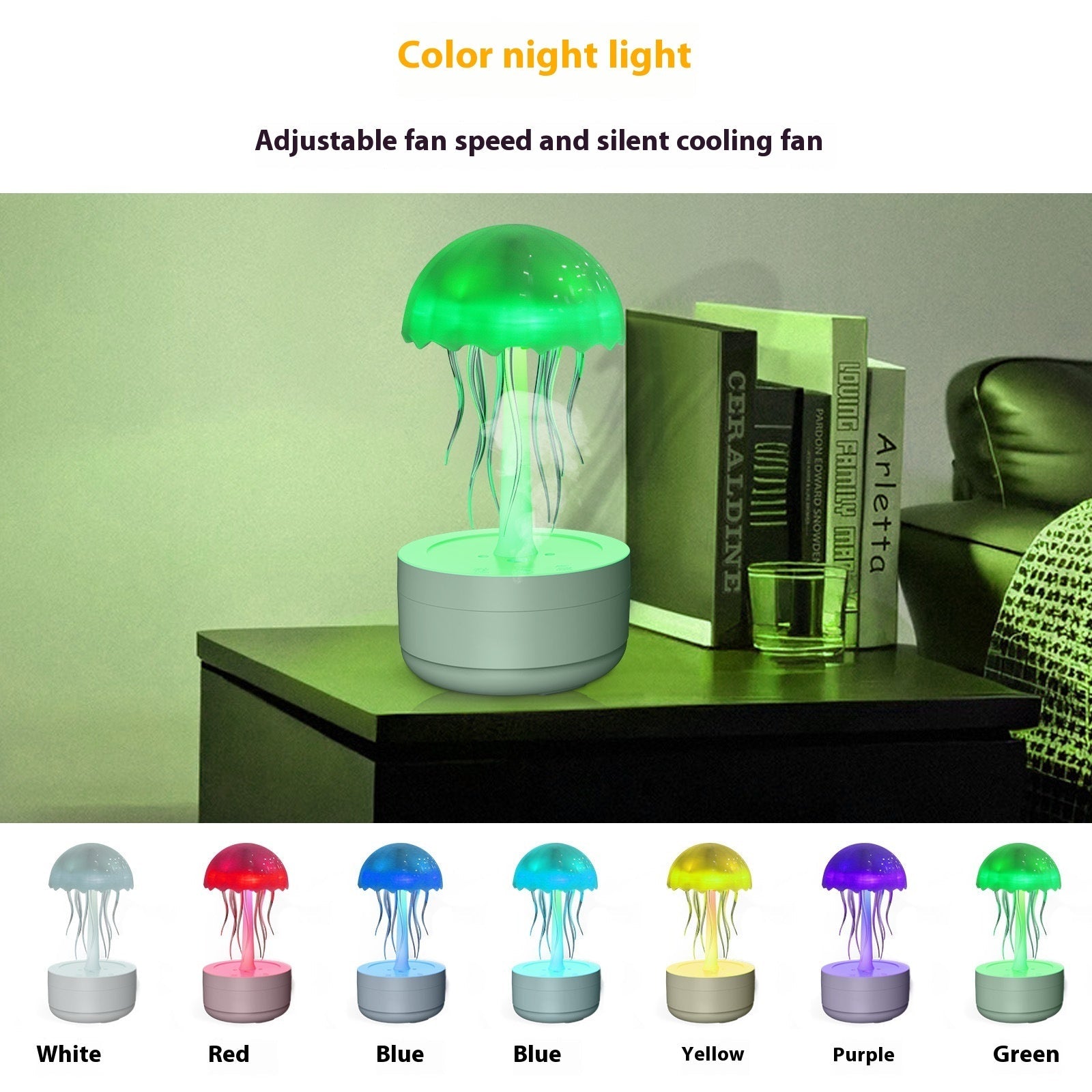 Jellyfish Humidifier Fragrance Diffuser Colorful Night Light Heavy Fog Essential Oil Diffuser Home Bedroom Office Air Humidifier | Luxury Home Accessories | Heulog Glow