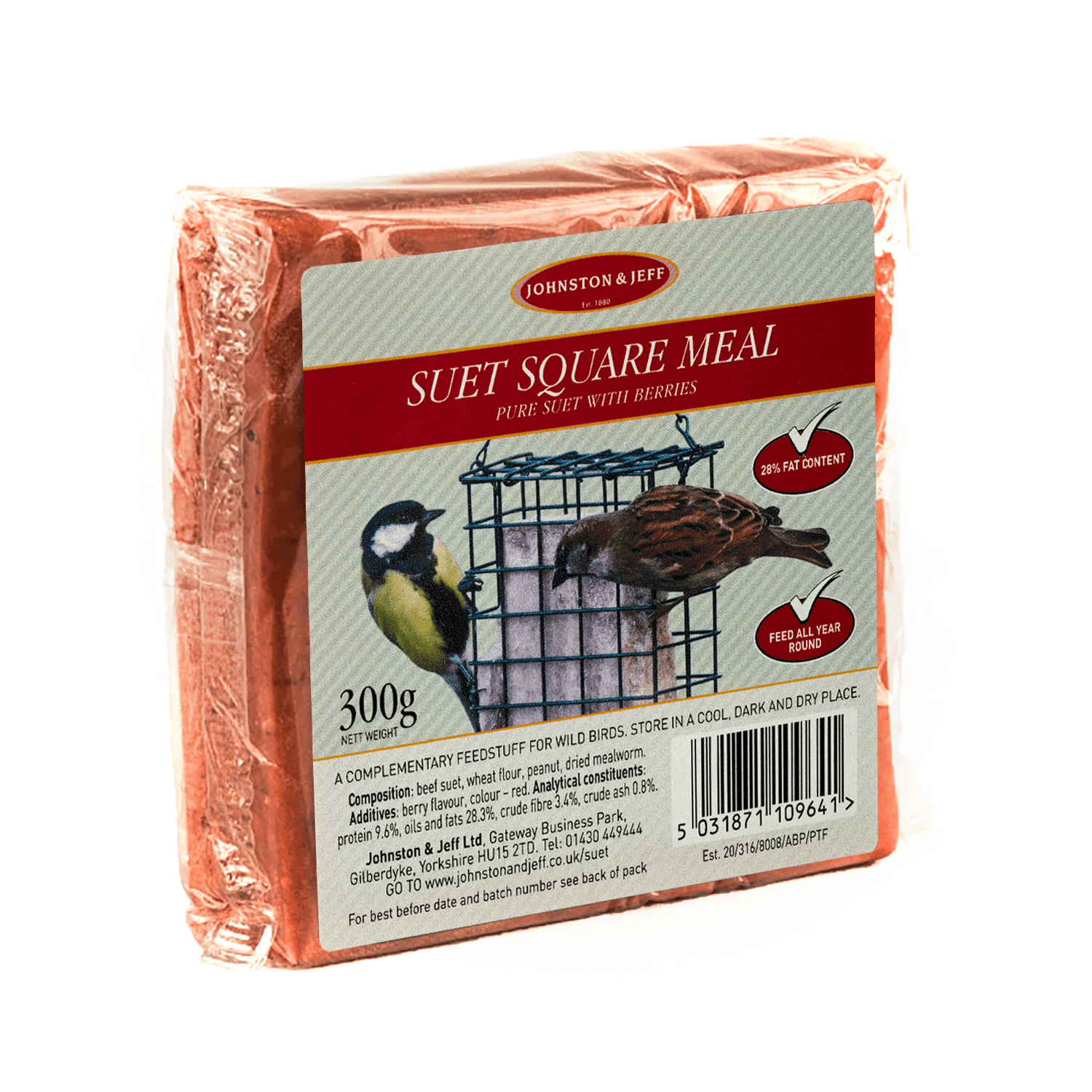 Johnston & Jeff Suet Blocks with Berries 24x300g | Luxury Home Accessories | Heulog Glow
