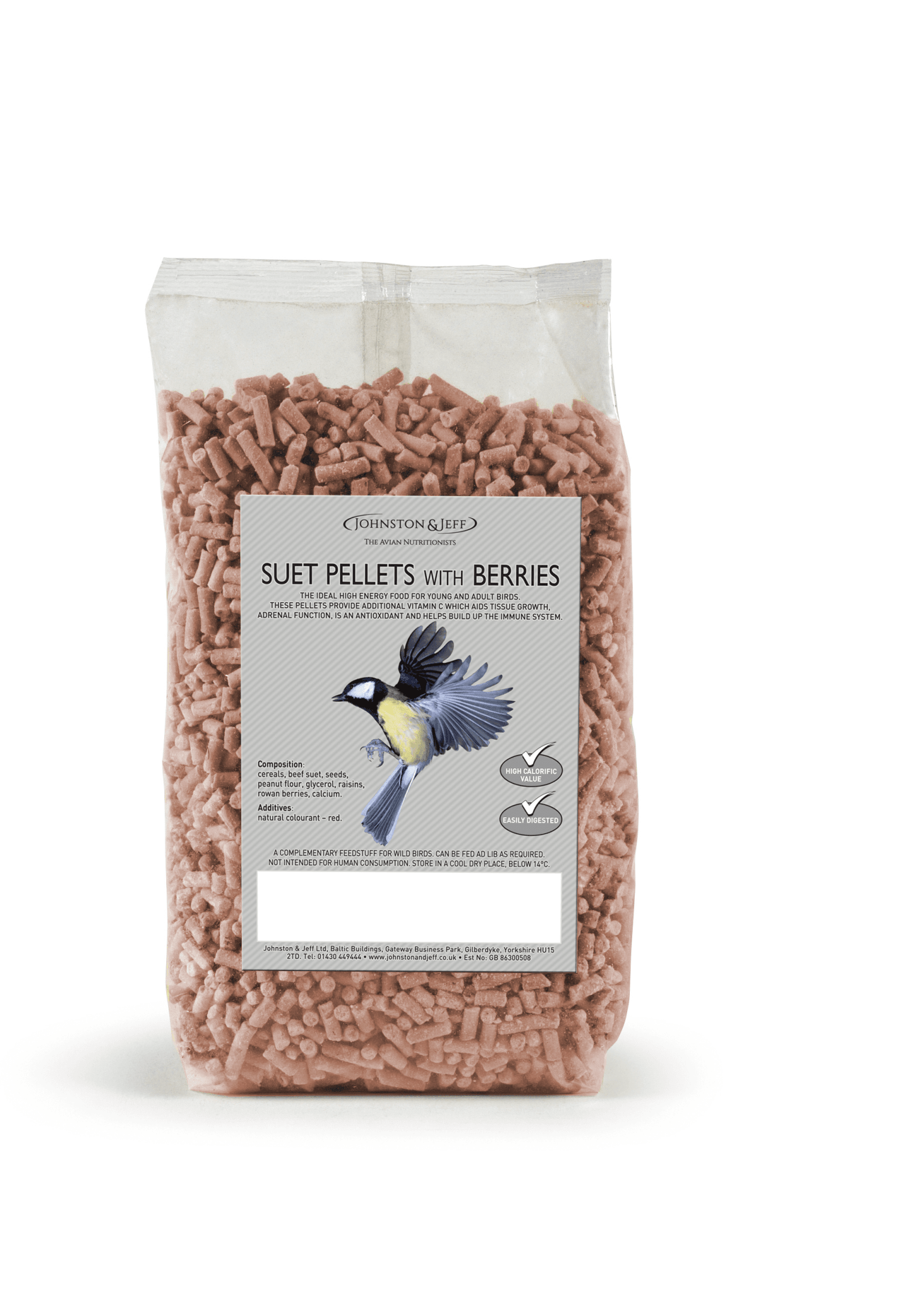 Johnston & Jeff Suet Pellets with Berries 12x1kg | Luxury Home Accessories | Heulog Glow
