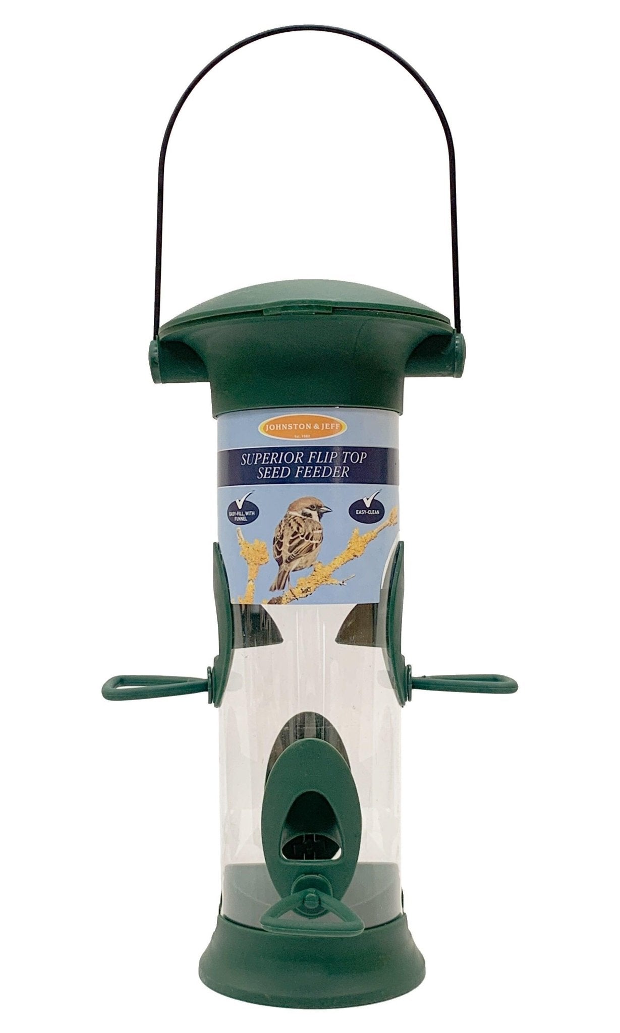 Johnston & Jeff Superior Flip Top Seed Feeder 28cm | Luxury Home Accessories | Heulog Glow