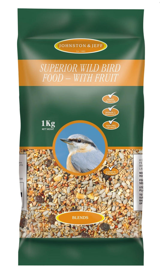 Johnston & Jeff Superior Wild Bird with Fruit 1kg x12 | Luxury Home Accessories | Heulog Glow