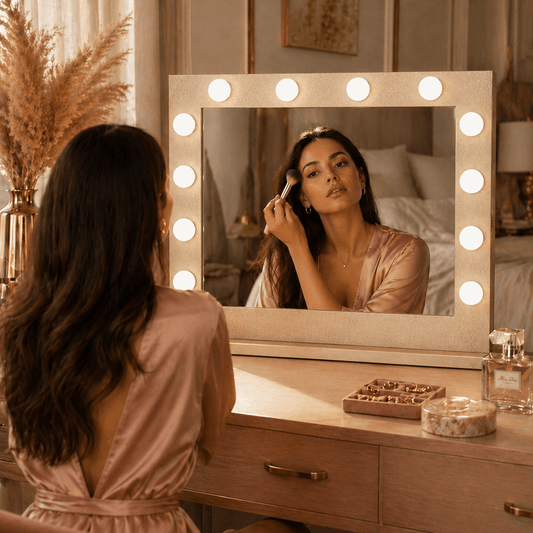 Jolie Gold Hollywood Mirror 80 x 60cm | Luxury Home Accessories | Heulog Glow