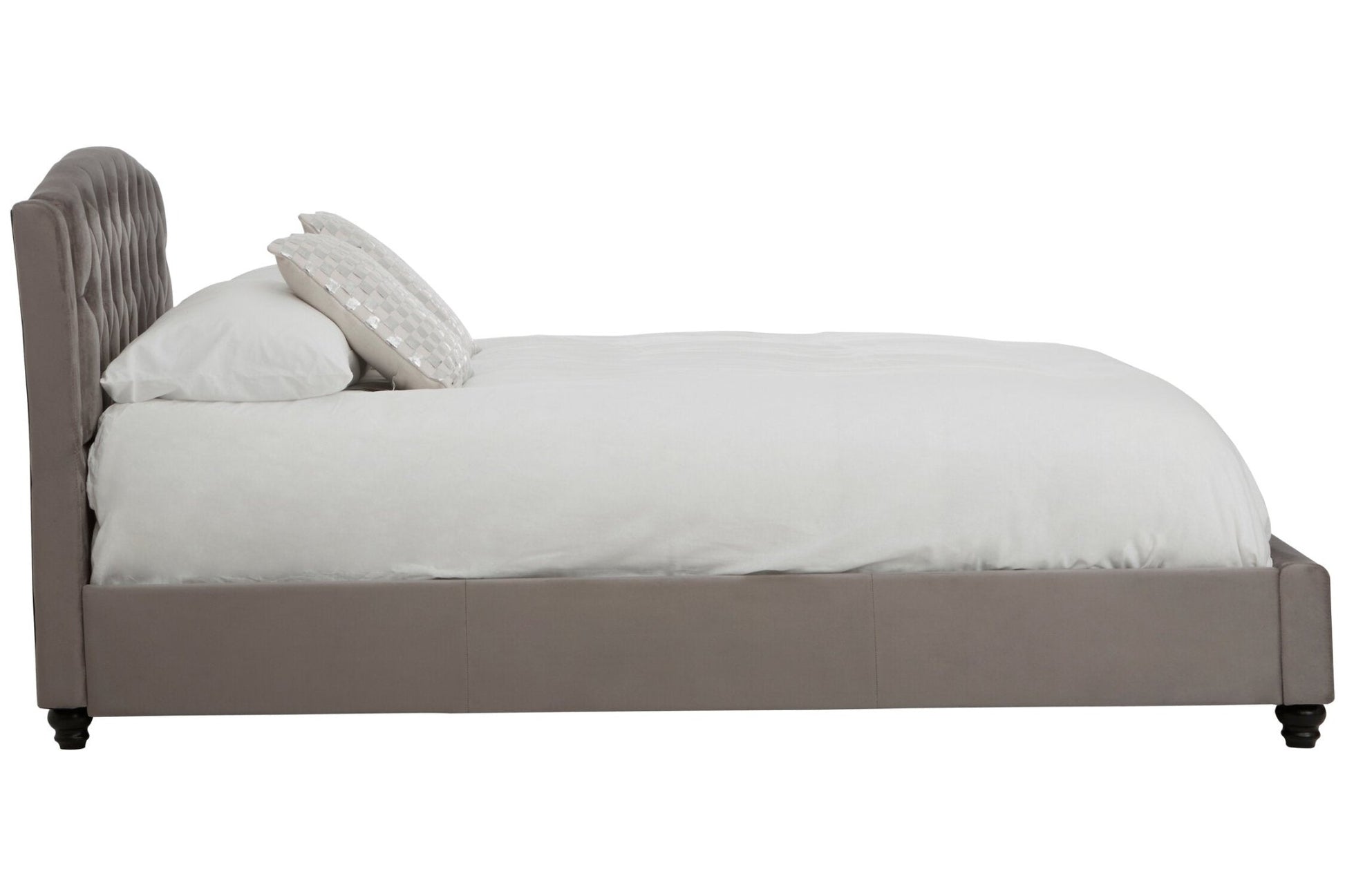 Josephine Grey Velvet King Bed | Luxury Home Accessories | Heulog Glow