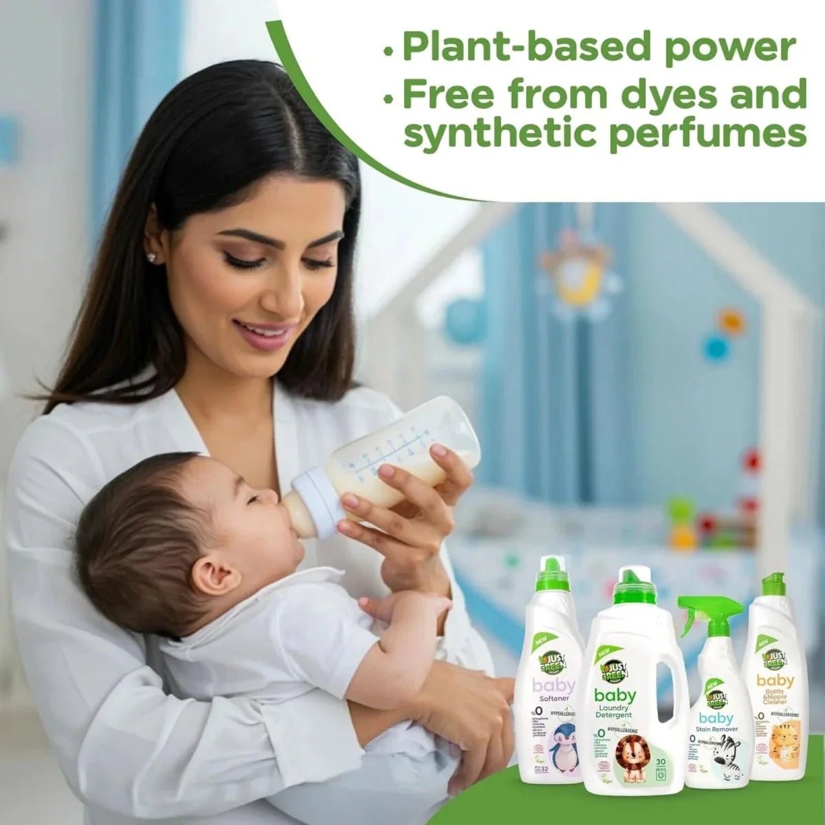 Just Green Organic Baby Bottle & Nipple Cleaner 750ml | Luxury Home Accessories | Heulog Glow