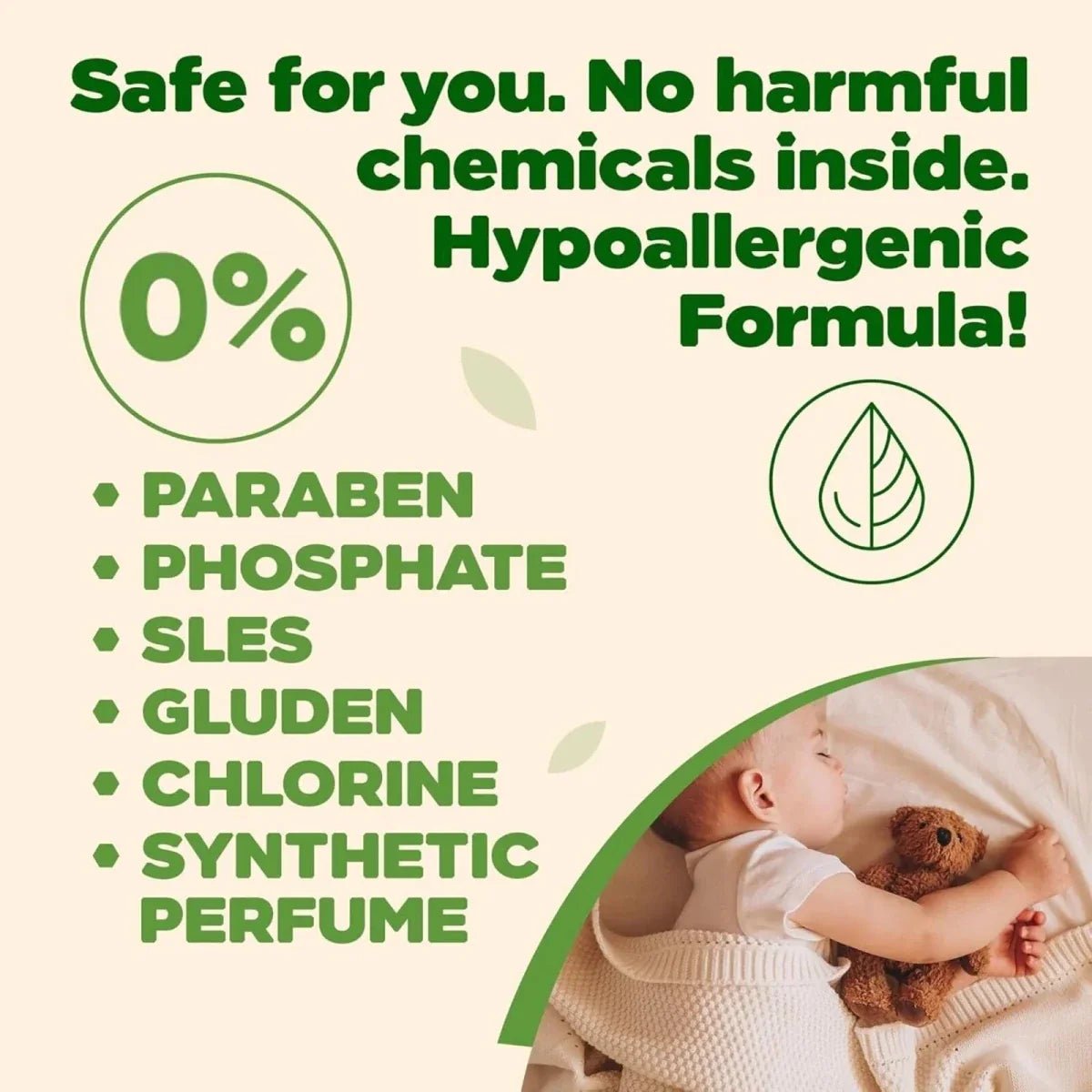 Just Green Organic Baby Bottle & Nipple Cleaner 750ml | Luxury Home Accessories | Heulog Glow