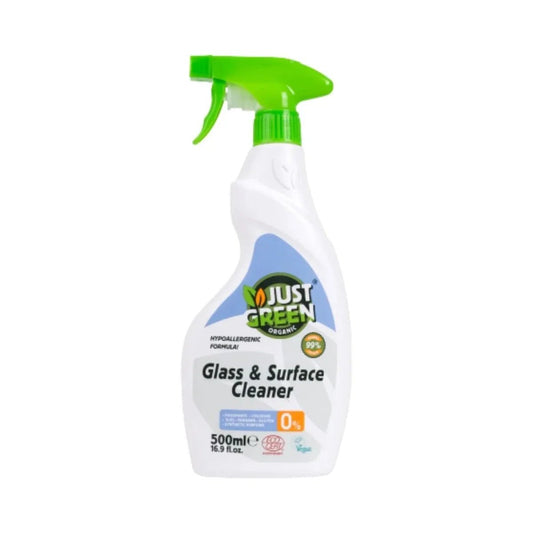 Just Green Organic Glass & Surface Cleaner 500ml | Luxury Home Accessories | Heulog Glow