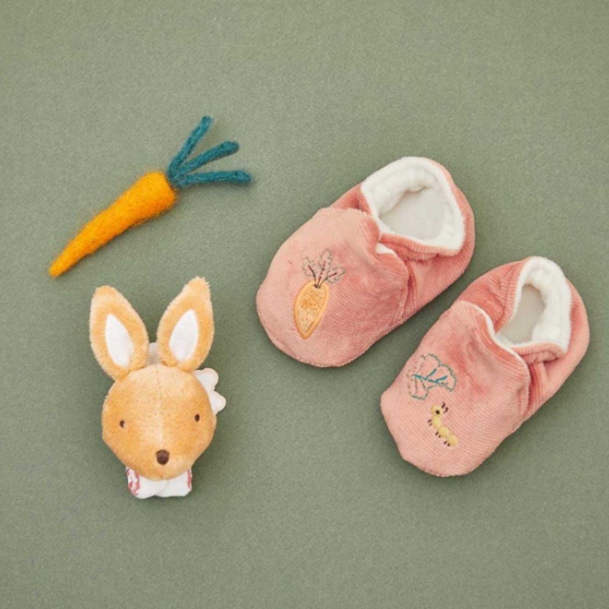 Kaloo Rattle & Slippers - Rabbit | Luxury Home Accessories | Heulog Glow