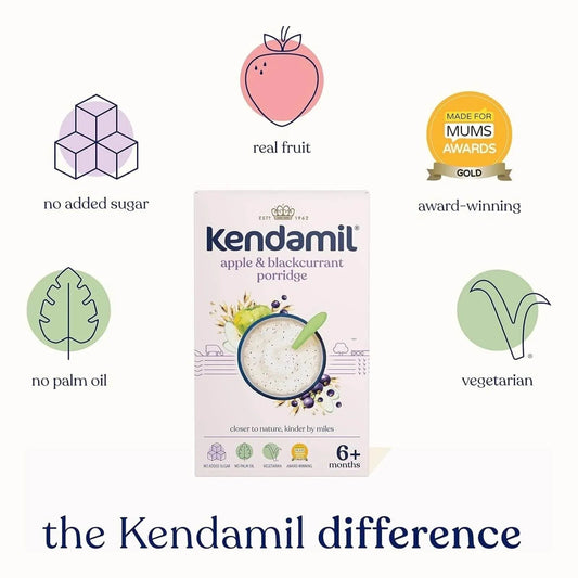 Kendamil Apple & Blackcurrant Porridge 6+ months 150g | Luxury Home Accessories | Heulog Glow