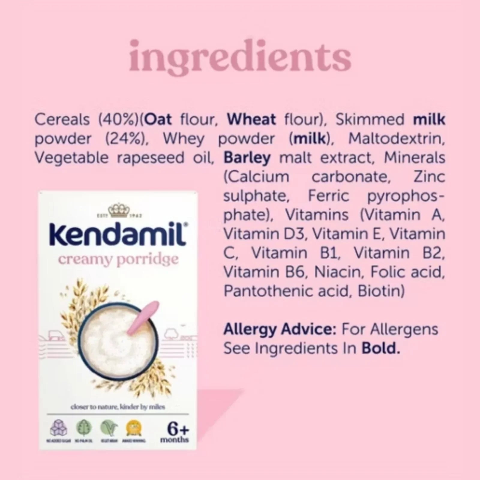Kendamil Creamy Oat Porridge 6+ months 150g | Luxury Home Accessories | Heulog Glow