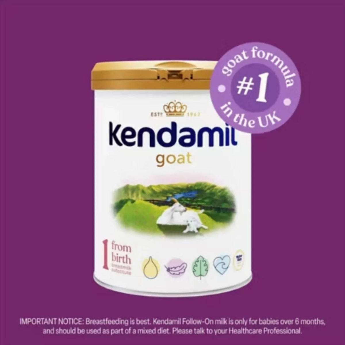 Kendamil Stage 1 Goat First Infant Milk From Birth 800g | Luxury Home Accessories | Heulog Glow