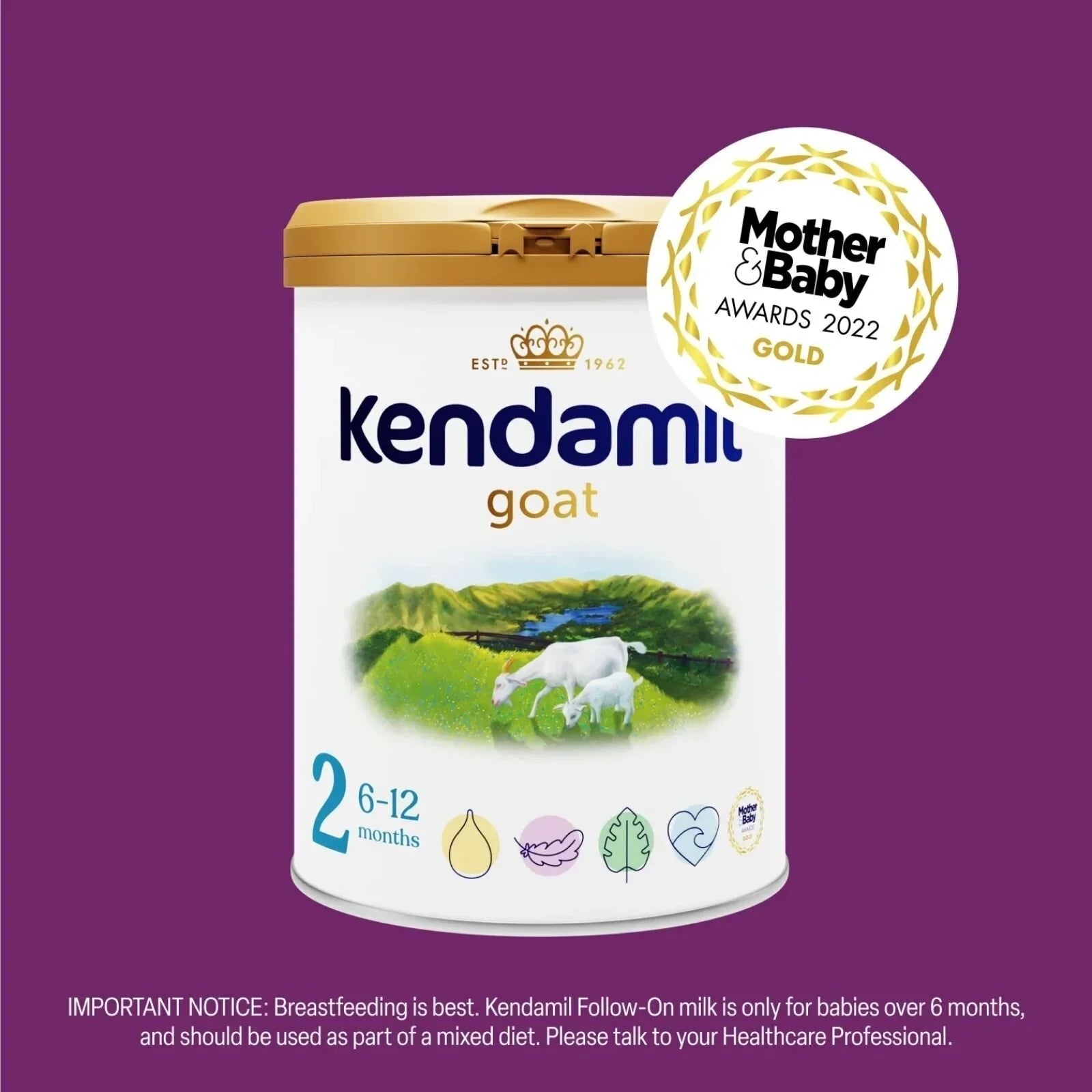 Kendamil Stage 2 Goat Follow-On Milk 6-12 months 800g | Luxury Home Accessories | Heulog Glow