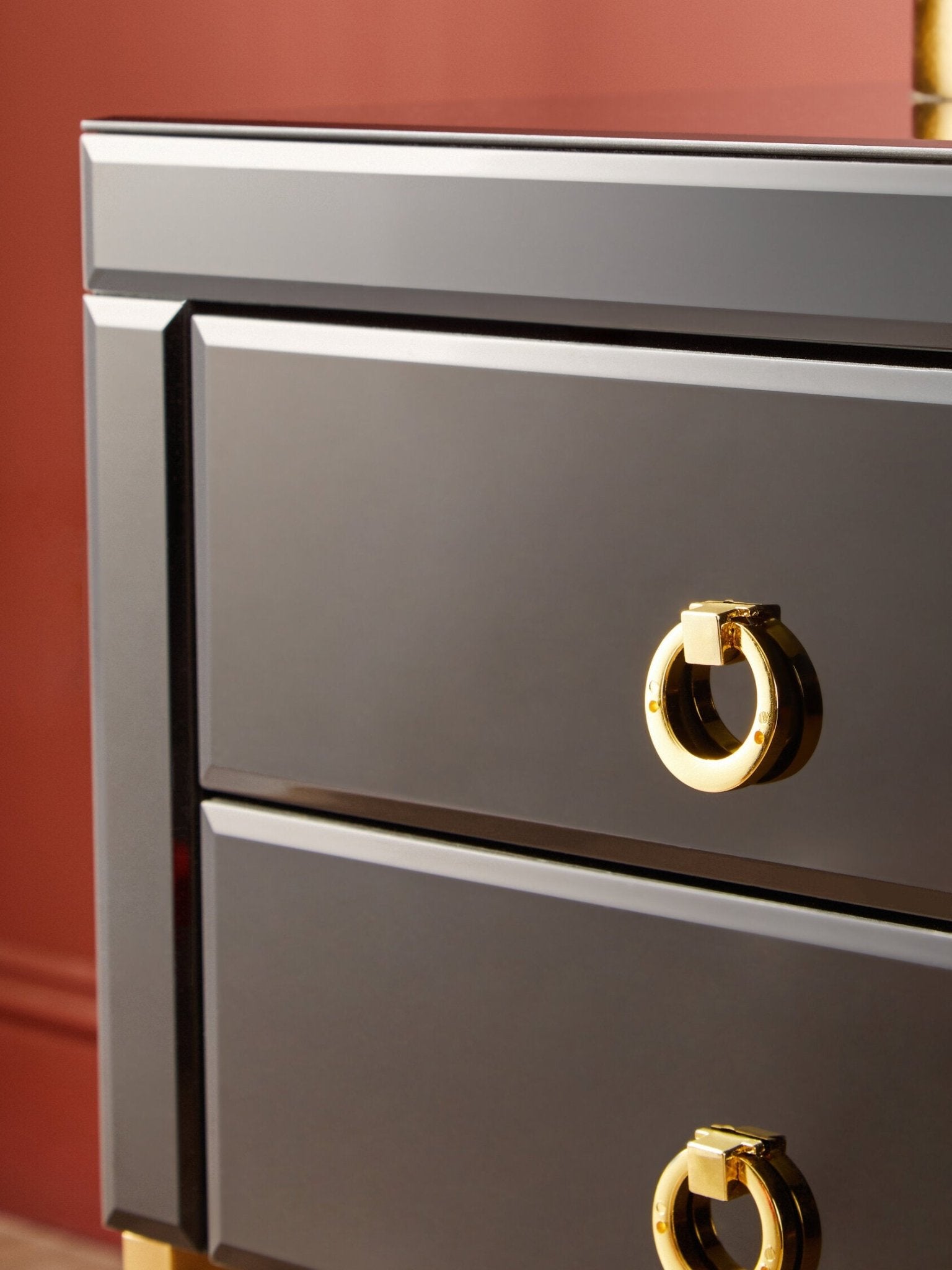 Kensington Townhouse Black 2 Drawer Side Table | Luxury Home Accessories | Heulog Glow