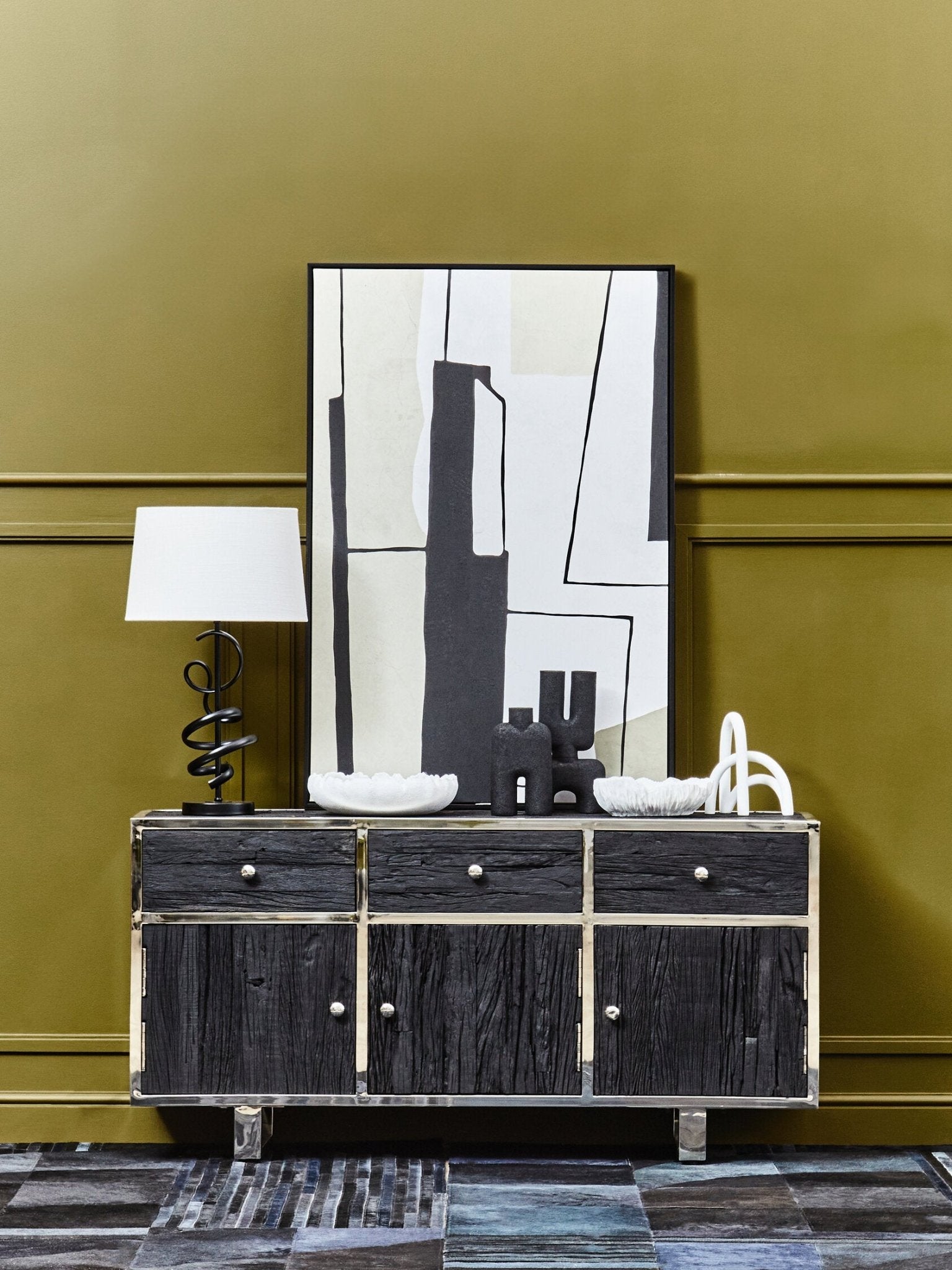 Kerala Black Recycled Wood Sideboard | Luxury Home Accessories | Heulog Glow