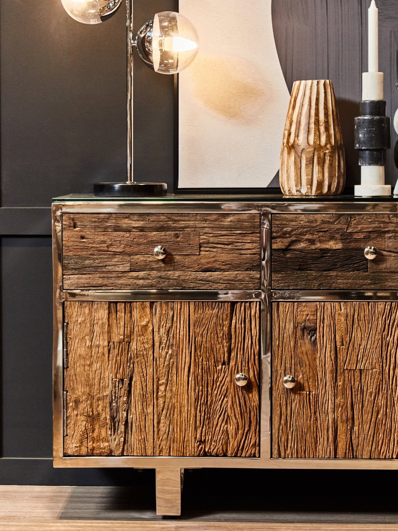 Kerala Natural Recycled Wood Sideboard | Luxury Home Accessories | Heulog Glow