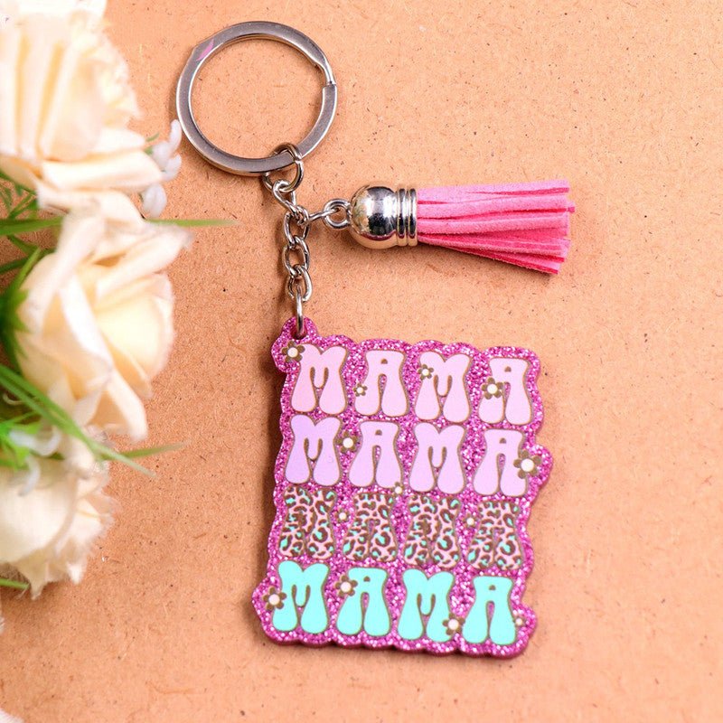 Keychain Mother's Day Gift Glitter Floral Acrylic | Luxury Home Accessories | Heulog Glow