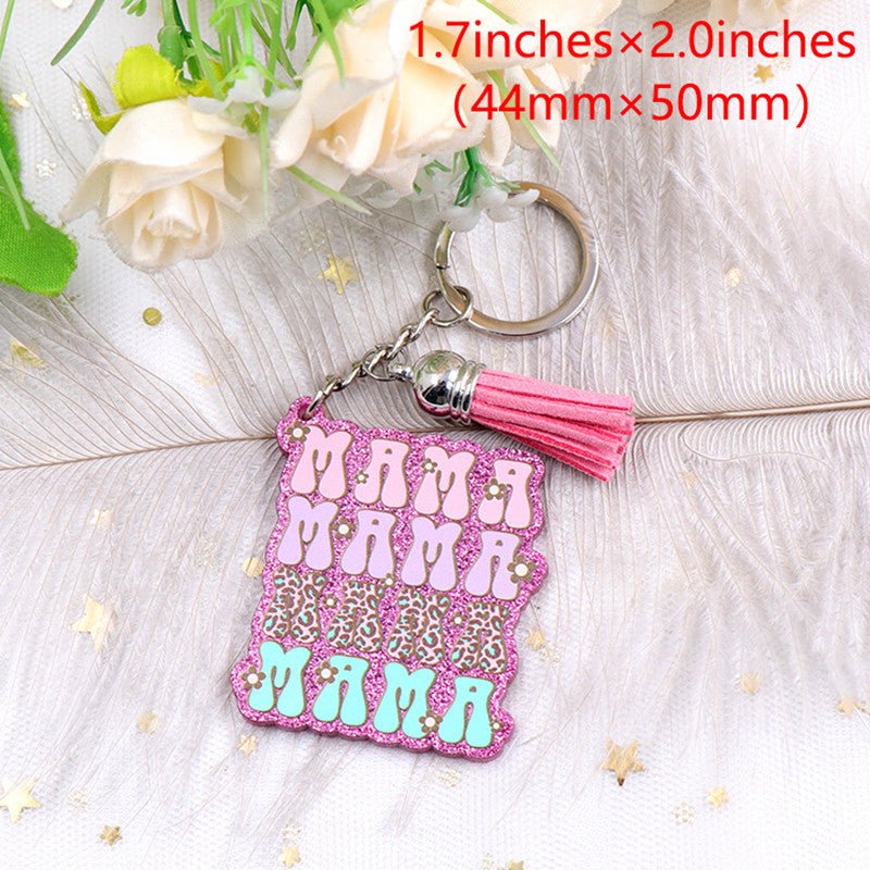 Keychain Mother's Day Gift Glitter Floral Acrylic | Luxury Home Accessories | Heulog Glow