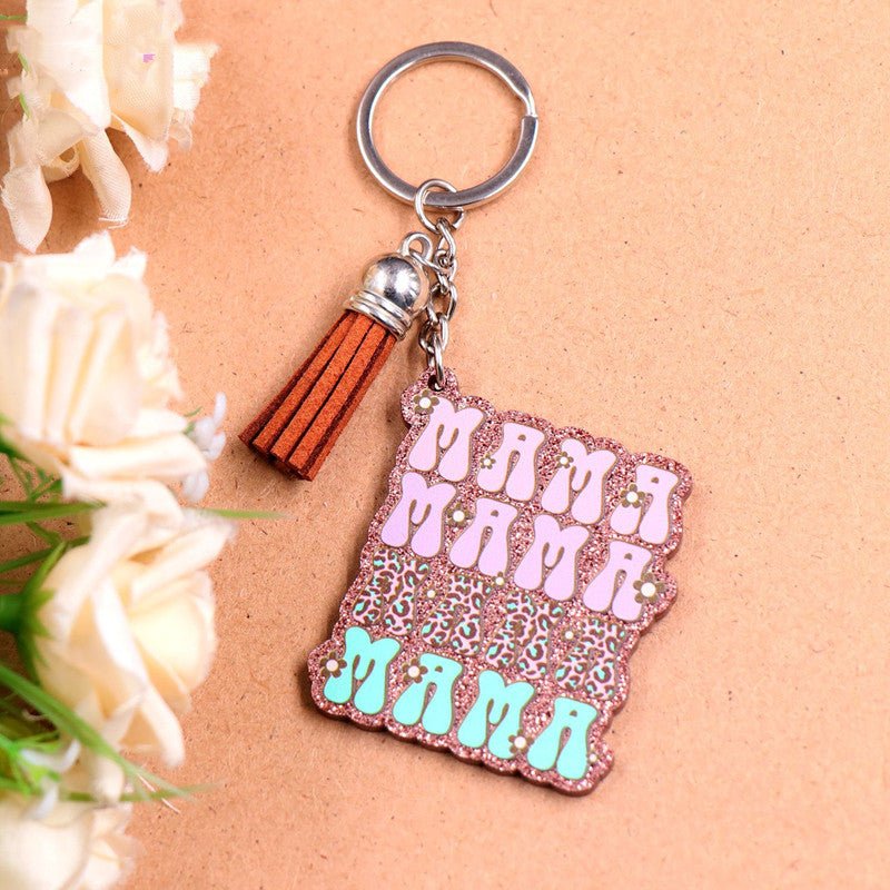 Keychain Mother's Day Gift Glitter Floral Acrylic | Luxury Home Accessories | Heulog Glow