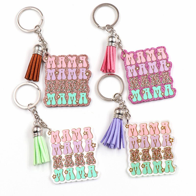 Keychain Mother's Day Gift Glitter Floral Acrylic | Luxury Home Accessories | Heulog Glow