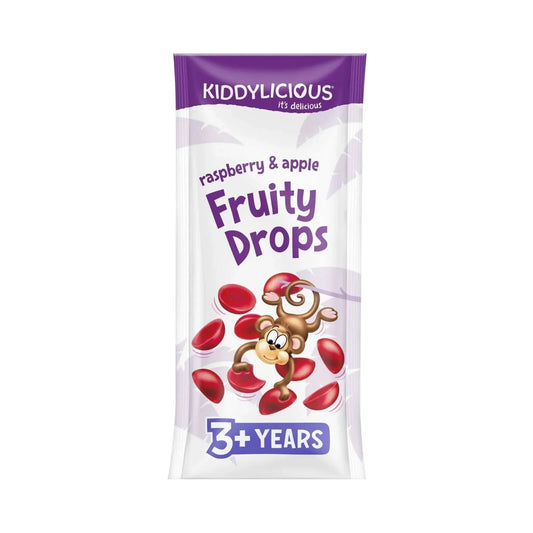 Kiddylicious Raspberry & Apple Fruity Drops 3+ years 64g (4x16g) | Luxury Home Accessories | Heulog Glow