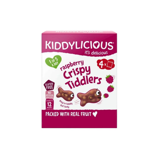 Kiddylicious Raspberry Crispy Tiddlers Multi 12+ months 48g (4x12g) | Luxury Home Accessories | Heulog Glow