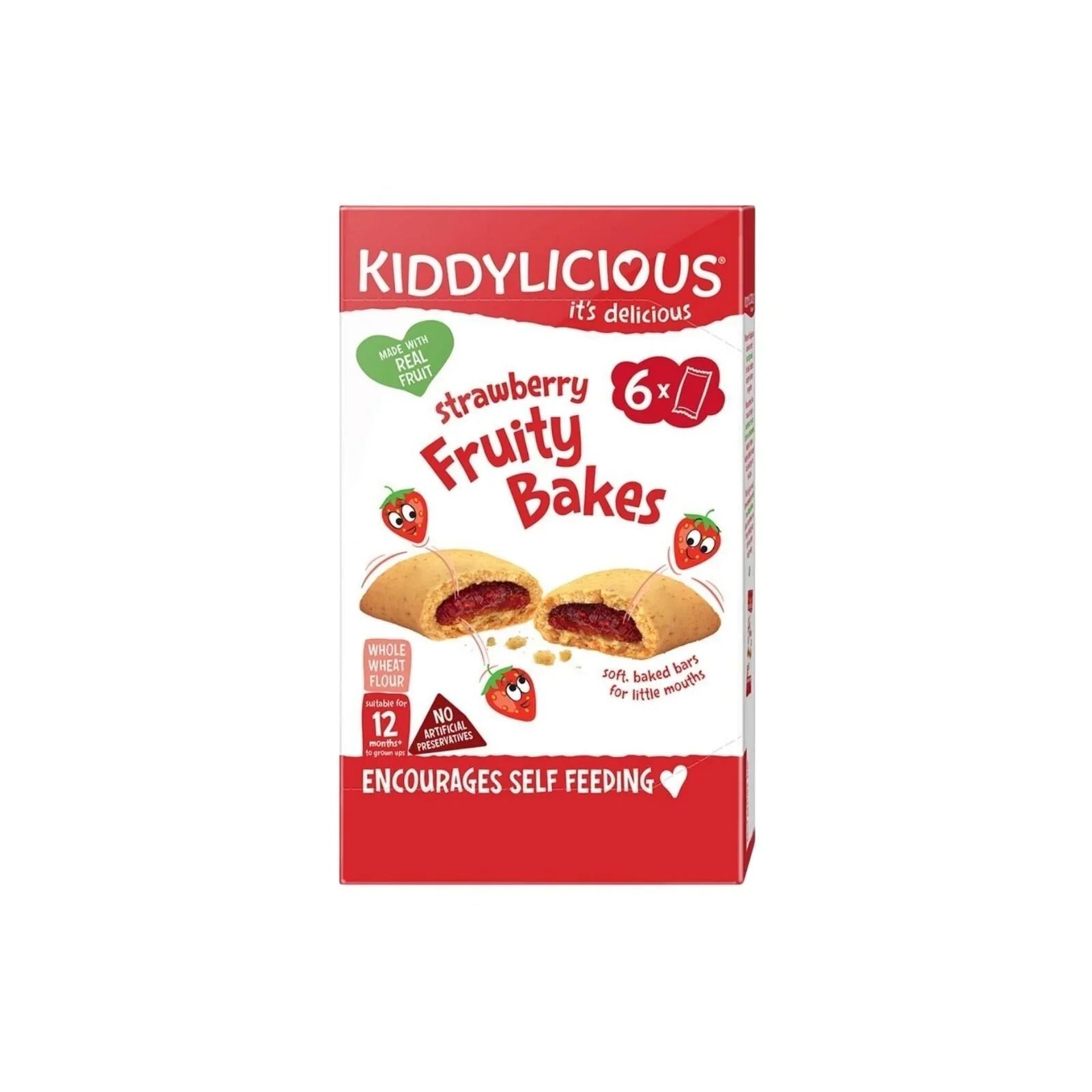 Kiddylicious Strawberry Fruity Bakes 12+ months 132g (6x22g) | Luxury Home Accessories | Heulog Glow