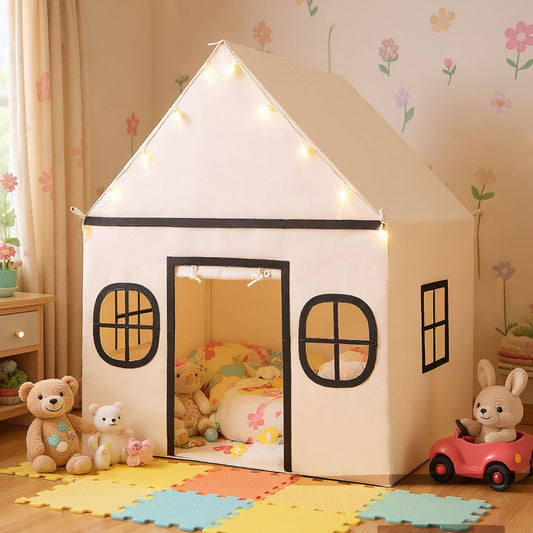 Kids Play Tent Large Playhouse Indoor Play Tent-Beige