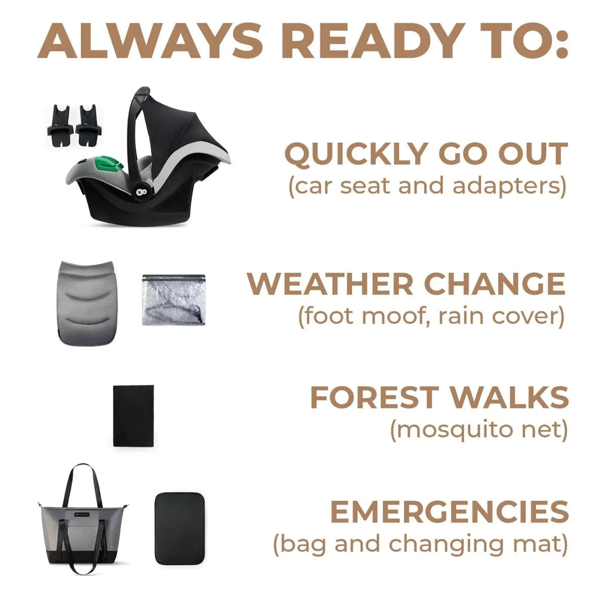 Kinderkraft 3-in-1 Mink Pro Prime 2 Travel System with Car Seat - Shadow Grey | Luxury Home Accessories | Heulog Glow