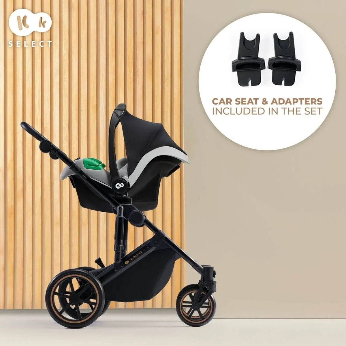 Kinderkraft 3-in-1 Mink Pro Prime 2 Travel System with Car Seat - Shadow Grey | Luxury Home Accessories | Heulog Glow