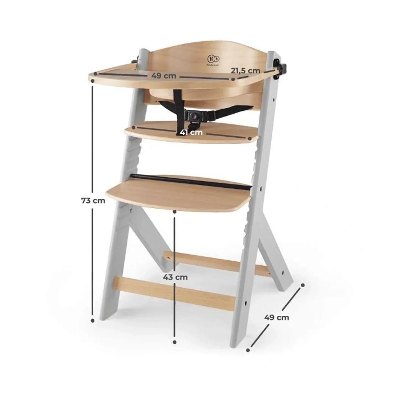 Kinderkraft Enock Wooden Highchair - Wooden Grey | Luxury Home Accessories | Heulog Glow