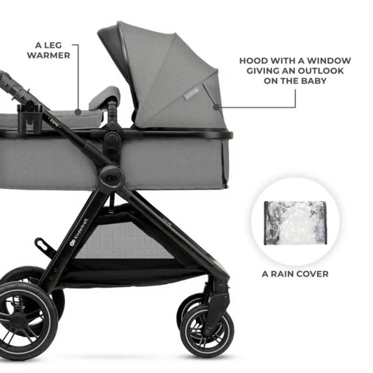 Kinderkraft Esme Pro 3-in-1 Travel System with Mink Pro Car Seat - Moonlight Grey | Luxury Home Accessories | Heulog Glow
