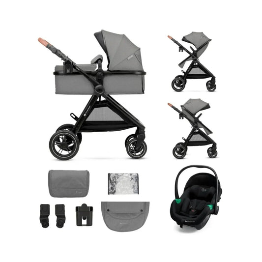 Kinderkraft Esme Pro 3-in-1 Travel System with Mink Pro Car Seat - Moonlight Grey | Luxury Home Accessories | Heulog Glow
