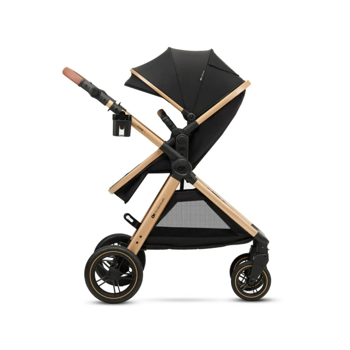 Kinderkraft Esme Pro 3-in-1 Travel System with Mink Pro Car Seat - Pure Black | Luxury Home Accessories | Heulog Glow