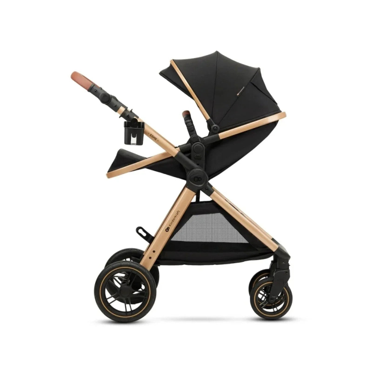 Kinderkraft Esme Pro 3-in-1 Travel System with Mink Pro Car Seat - Pure Black | Luxury Home Accessories | Heulog Glow
