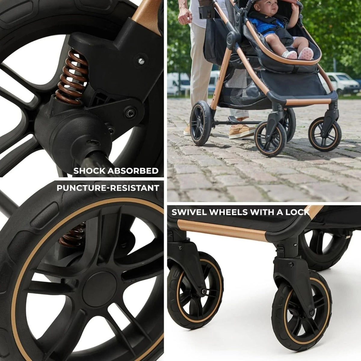Kinderkraft Esme Pro 3-in-1 Travel System with Mink Pro Car Seat - Sand Beige | Luxury Home Accessories | Heulog Glow