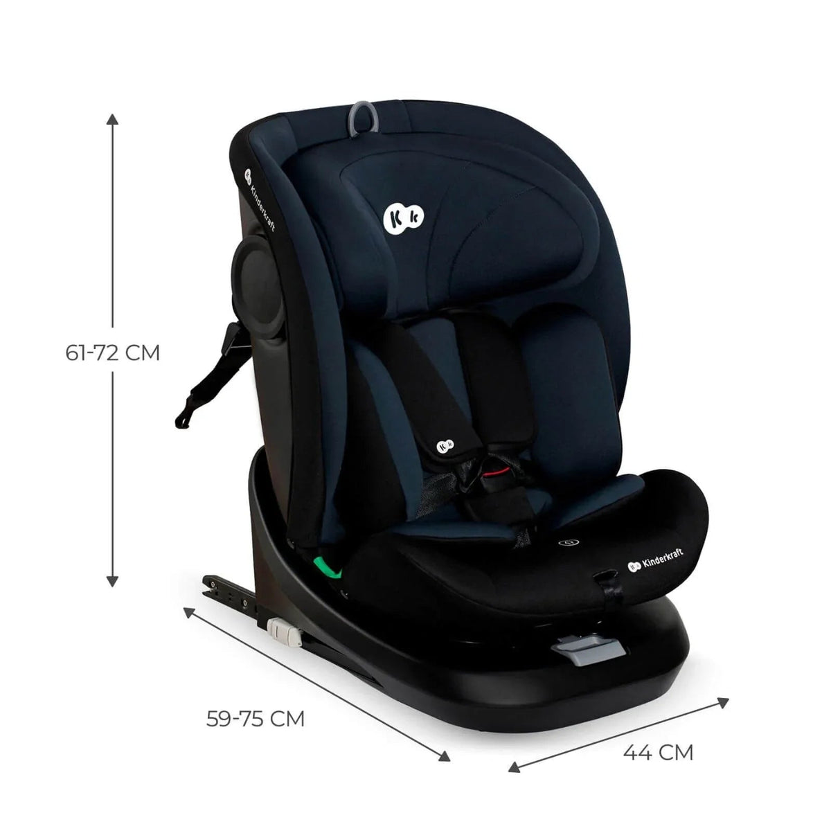 Kinderkraft i-Grow i-Size Car Seat (Birth to 12 Years) - Black | Luxury Home Accessories | Heulog Glow