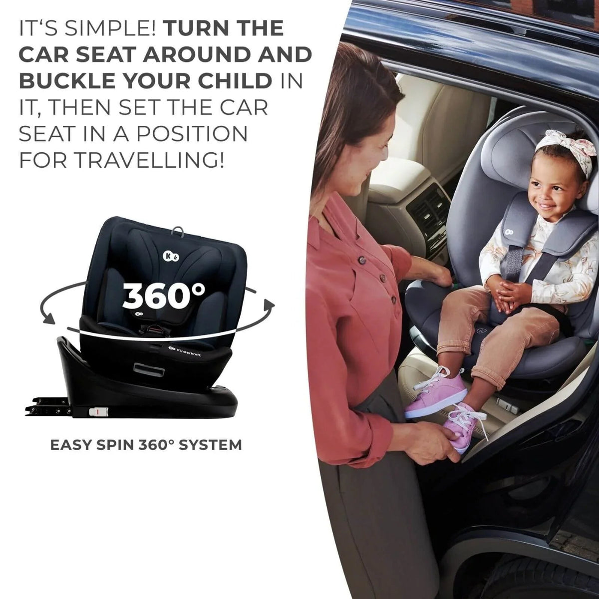 Kinderkraft i-Grow i-Size Car Seat (Birth to 12 Years) - Black | Luxury Home Accessories | Heulog Glow