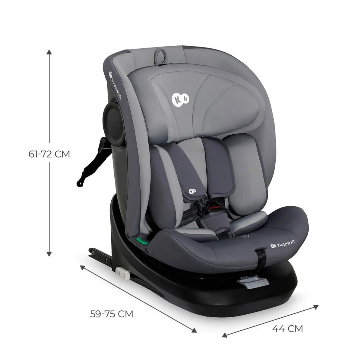 Kinderkraft i-Grow i-Size Car Seat (Birth to 12 Years) - Grey | Luxury Home Accessories | Heulog Glow