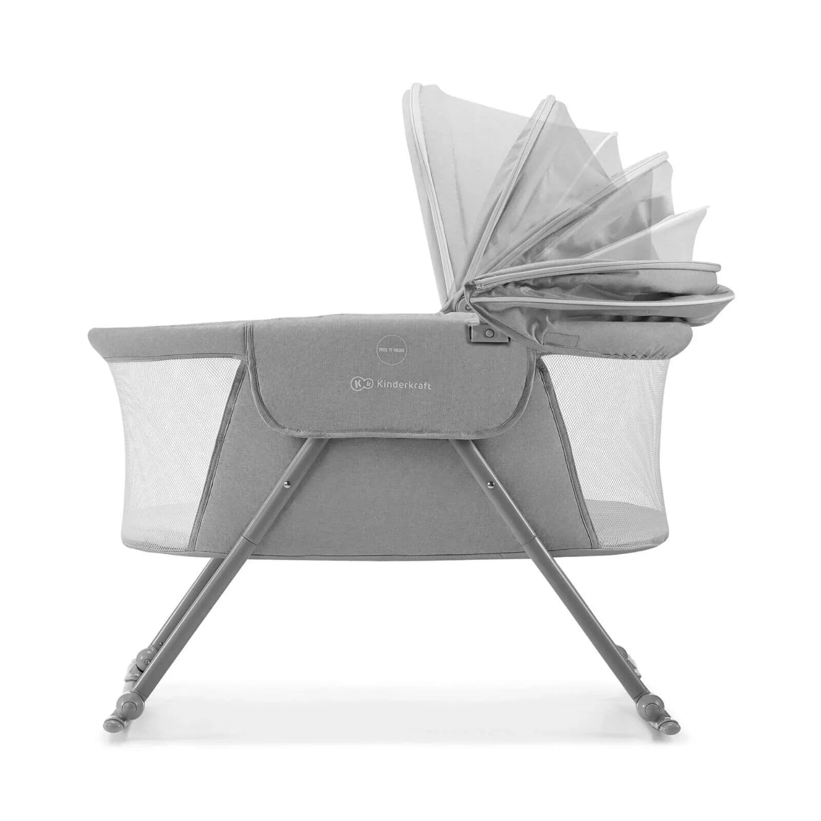 Kinderkraft Lovi 3-in-1 Baby Crib - Grey | Luxury Home Accessories | Heulog Glow
